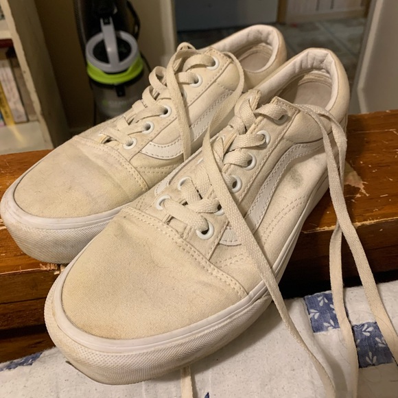 vans authentic broken white